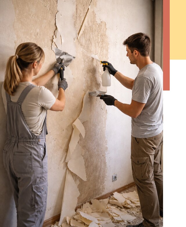 Снятие старых обоев в Георгиевске от 5411 руб. под ключ недорого | ОТДЕЛОЧНИК-Грг