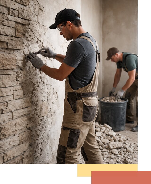 Демонтаж декоративного камня в Георгиевске профессионально и безопасно