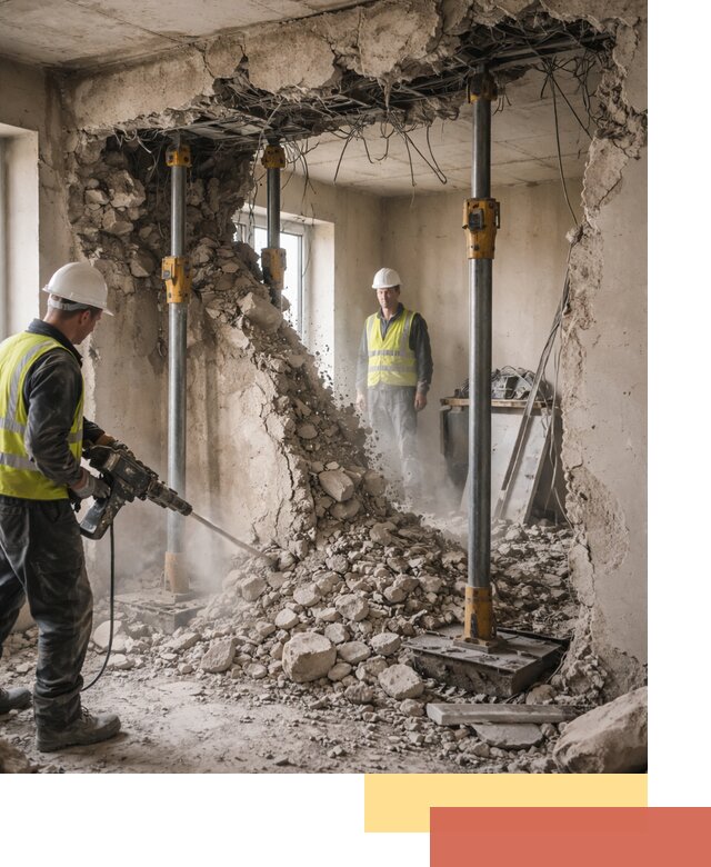 Снос несущих стен в Георгиевске с гарантией безопасности и качества