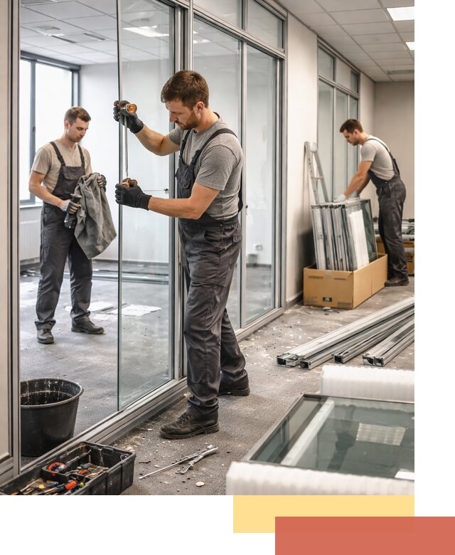 Демонтаж стеклянных перегородок в Георгиевске быстро и безопасно