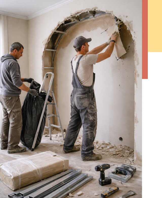 Демонтаж арки из гипсокартона в Георгиевске от 3607 руб. — услуги под ключ | ОТДЕЛОЧНИК-Грг