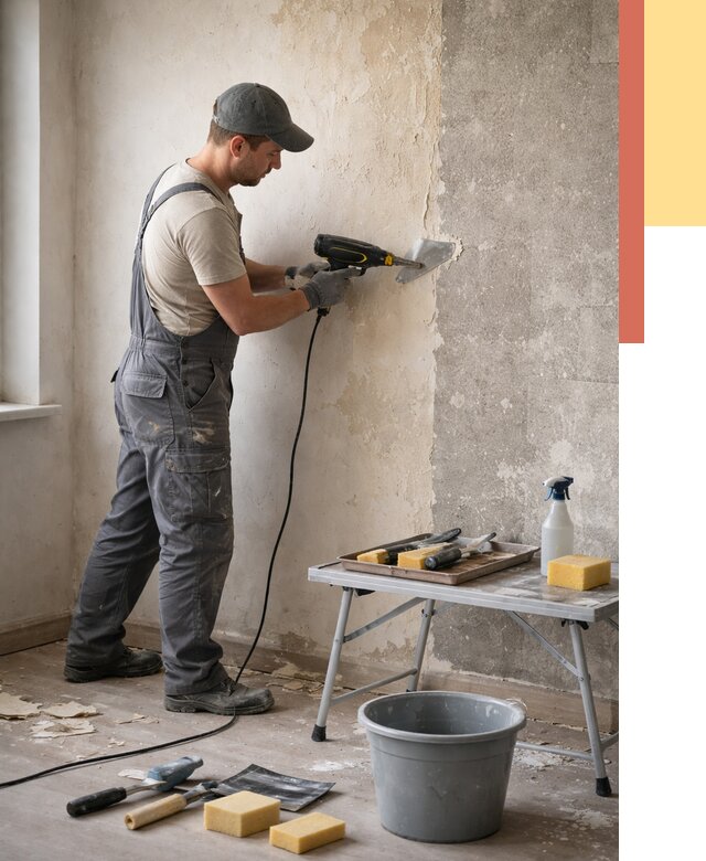 Очистка стен от клея в Георгиевске от 1907 руб. — снятие и удаление клея со стен | ОТДЕЛОЧНИК-Грг