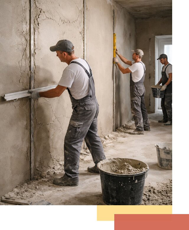 Штукатурка стен по маякам в Георгиевске — точная и ровная поверхность