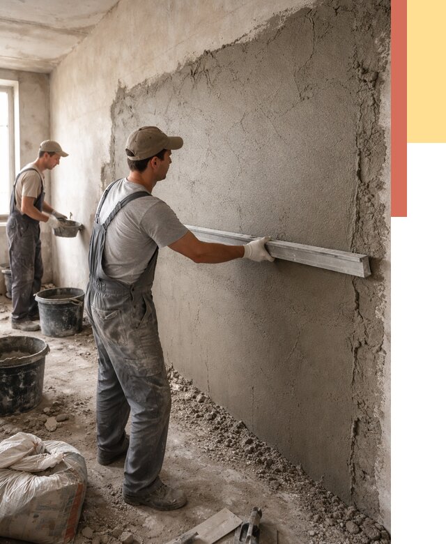 Цементная штукатурка стен в Георгиевске от 4638 руб/м2 — быстро и недорого | ОТДЕЛОЧНИК-Грг