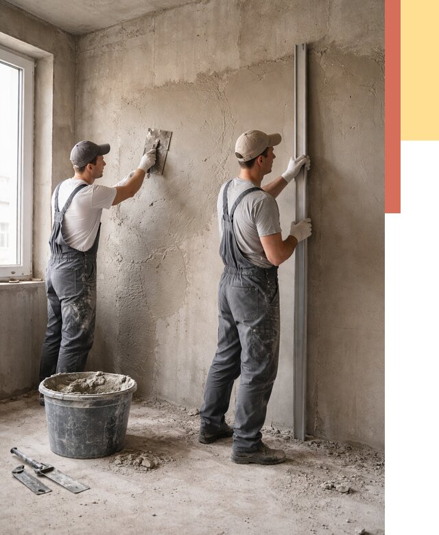 Штукатурка бетонных стен в Георгиевске от 4638 руб/м² — качественно и быстро | ОТДЕЛОЧНИК-Грг