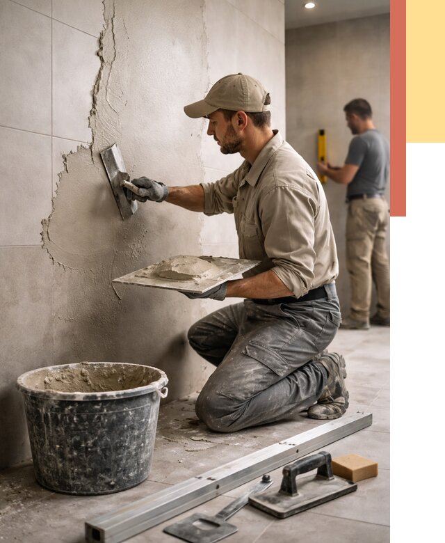 Штукатурка стен в ванной в Георгиевске от 4638 руб./м² — выравнивание под ключ | ОТДЕЛОЧНИК-Грг