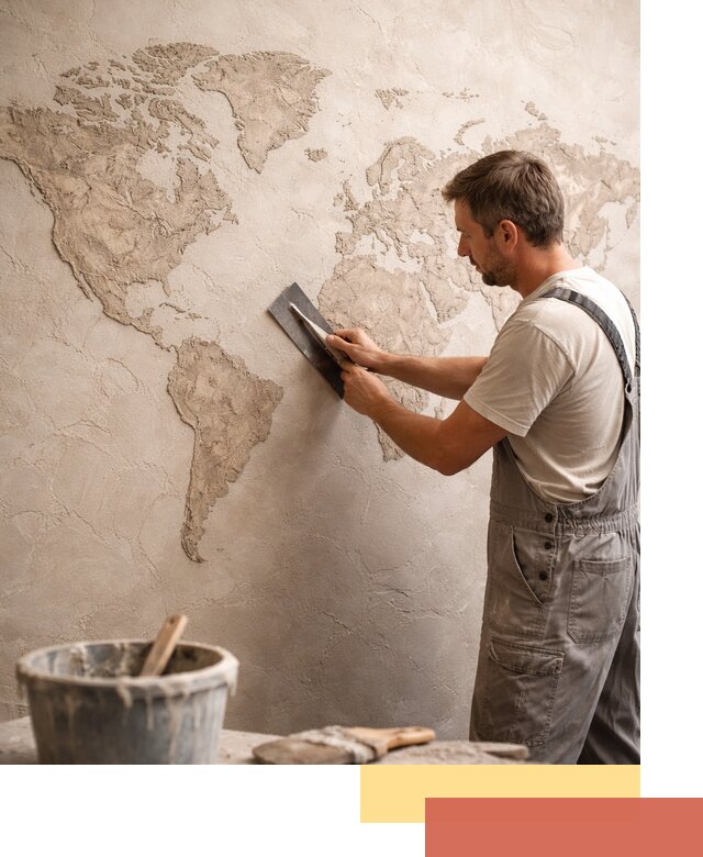 Декоративная штукатурка «Карта мира» под ключ в Георгиевске