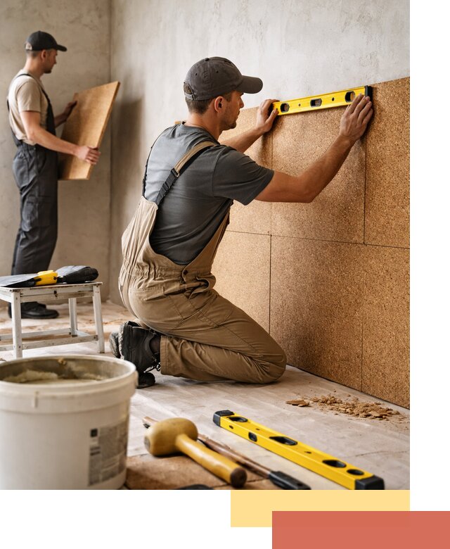 Монтаж пробковых панелей на стены в Георгиевске быстро и качественно