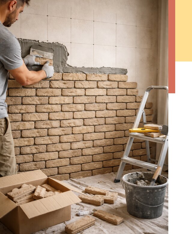 Монтаж декоративного кирпича в Георгиевске от 3298 руб./м² — быстро и недорого | ОТДЕЛОЧНИК-Грг