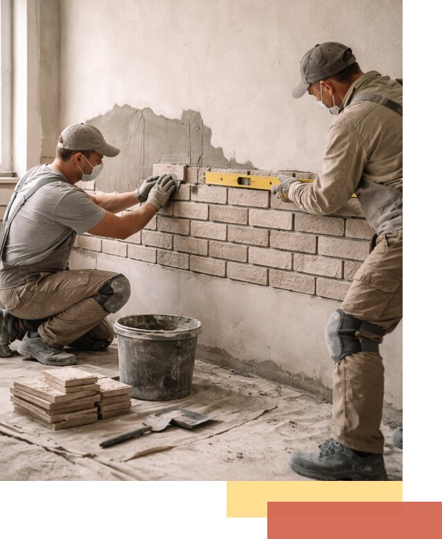 Монтаж декоративного кирпича профессионально в Георгиевске