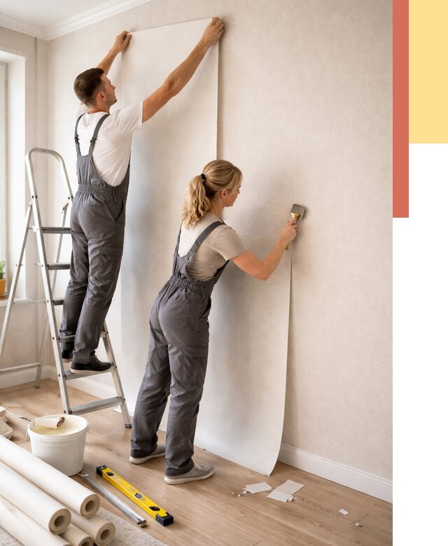 Поклейка флизелиновых обоев в Георгиевске от 6184 руб. | Быстро и недорого — ОТДЕЛОЧНИК-Грг