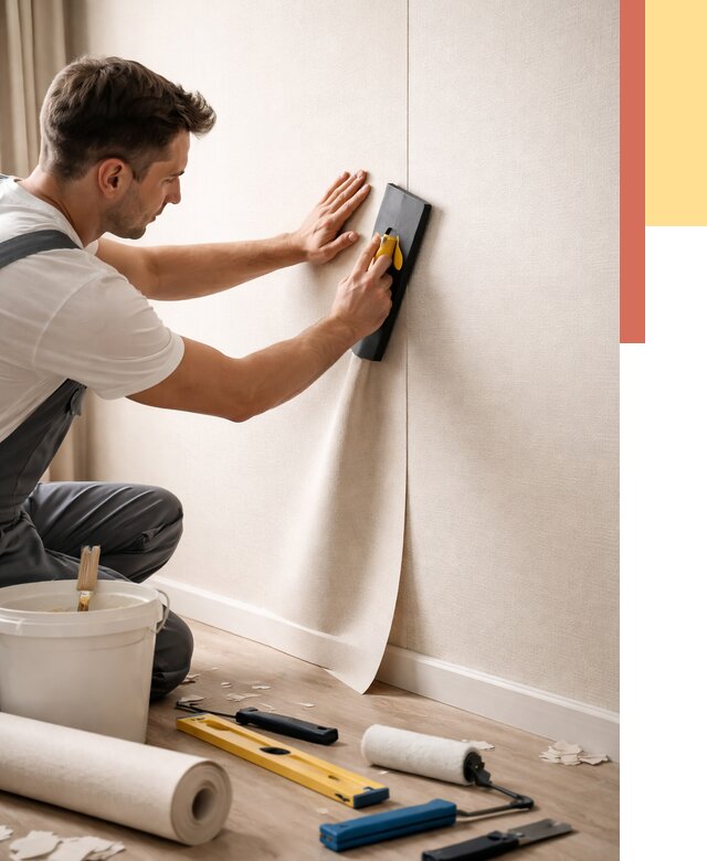 Поклейка виниловых обоев в Георгиевске от 4638 руб. | Быстро и недорого — ОТДЕЛОЧНИК-Грг