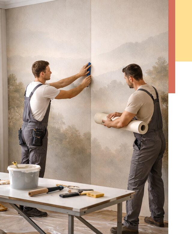 Поклейка фотообоев в Георгиевске от 8761 руб/м² — быстро и недорого | ОТДЕЛОЧНИК-Грг