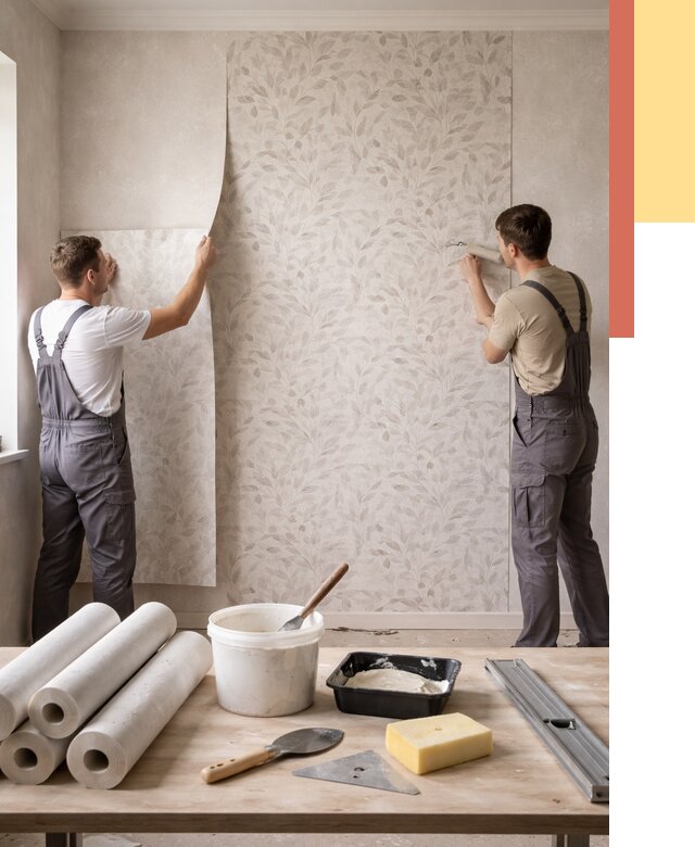 Поклейка обоев с подбором рисунка в Георгиевске от 3607 руб. | ОТДЕЛОЧНИК-Грг - быстро и недорого