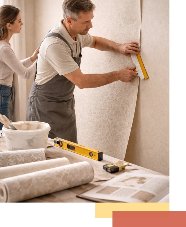 Поклейка обоев с подбором рисунка в Георгиевске