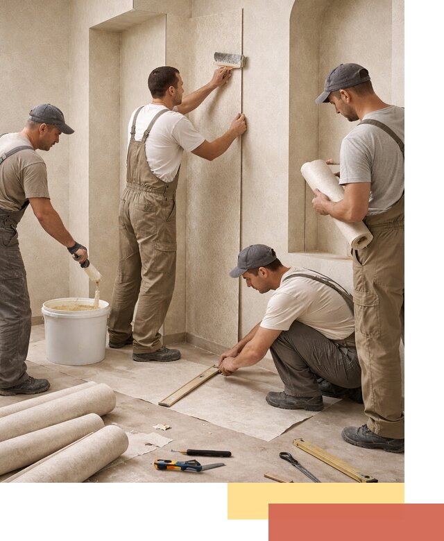 Поклейка обоев на сложные стены и неровные поверхности в Георгиевске