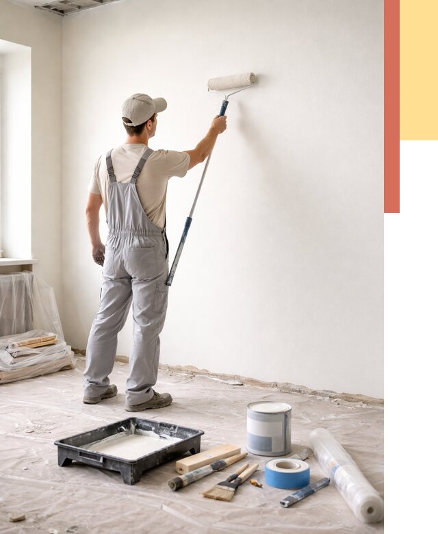 Покраска стен водоэмульсионной краской в Георгиевске от 464 руб. за м² | ОТДЕЛОЧНИК-Грг