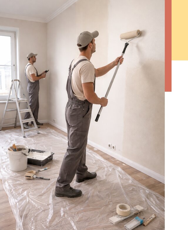 Покраска стен акриловой краской в Георгиевске от 3607 руб./м² — быстро и недорого | ОТДЕЛОЧНИК-Грг