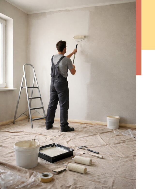 Покраска стен моющейся краской в Георгиевске от 361 руб./м² — быстро и недорого | ОТДЕЛОЧНИК-Грг