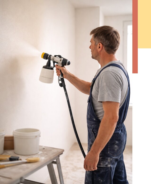 Покраска стен краскопультом в Георгиевске от 7730 руб. — механизированная покраска | ОТДЕЛОЧНИК-Грг