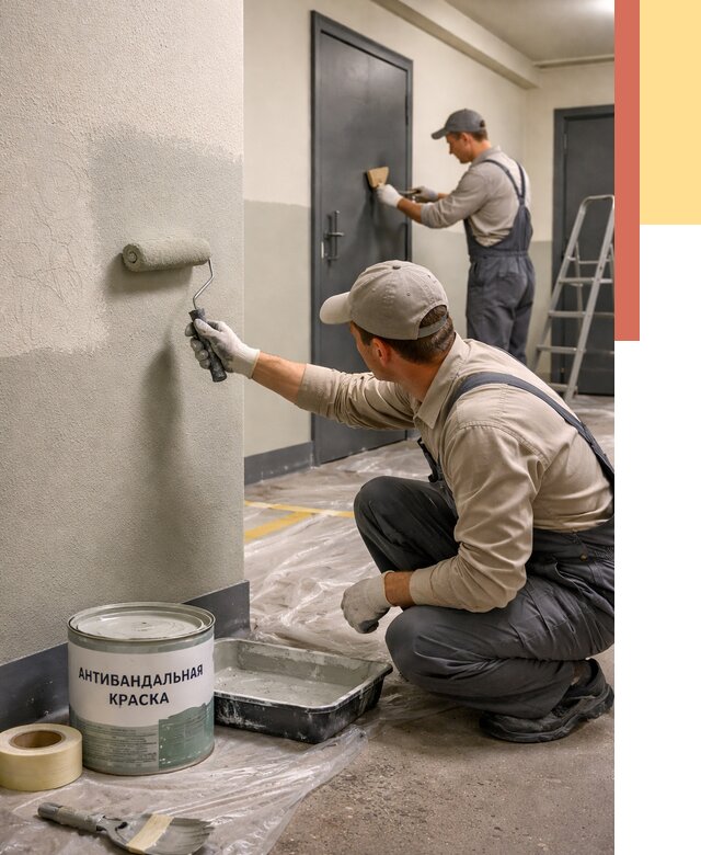 Покраска стен антивандальной краской в Георгиевске от 4638 руб./м² под ключ | ОТДЕЛОЧНИК-Грг