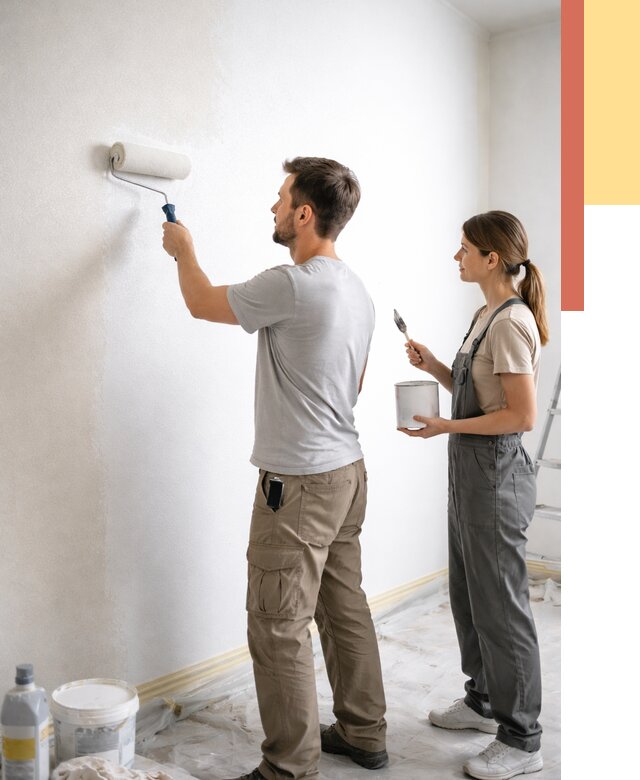 Окраска стен по стеклохолсту в Георгиевске от 4638 руб/м² под ключ | ОТДЕЛОЧНИК-Грг