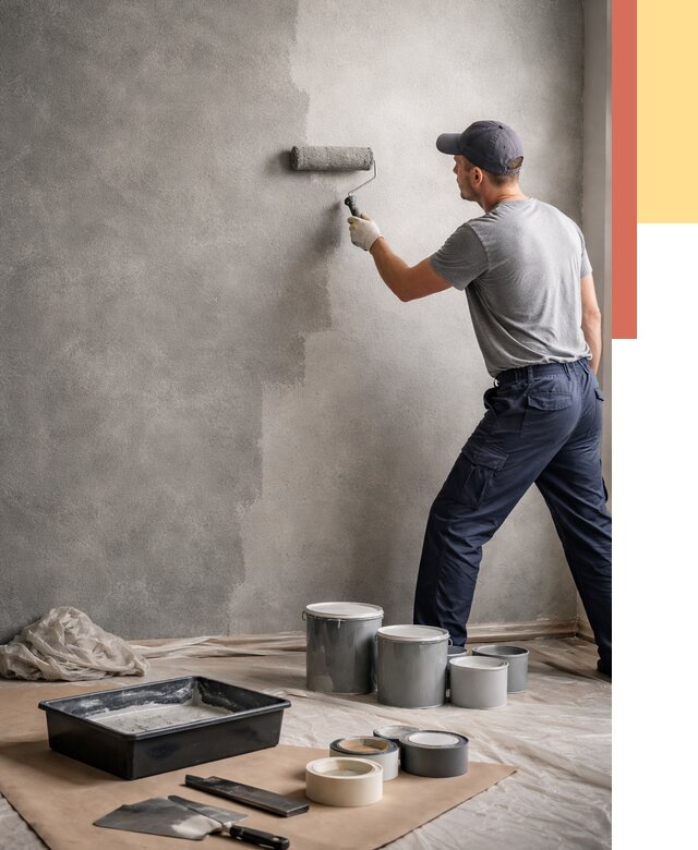 Покраска стен под бетон в Георгиевске от 670 руб. за м2 — быстро и недорого | ОТДЕЛОЧНИК-Грг