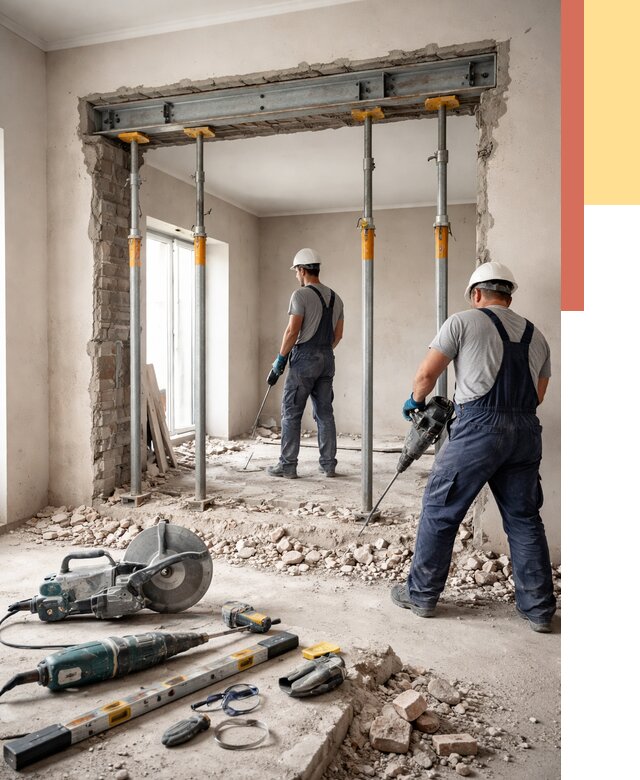 Прорезка проема в стене в Георгиевске от 4638 руб. — быстро и недорого | ОТДЕЛОЧНИК-Грг