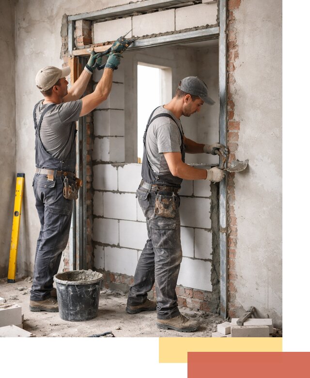 Закладка дверного проема под ключ в Георгиевске: демонтаж, монтаж, отделка