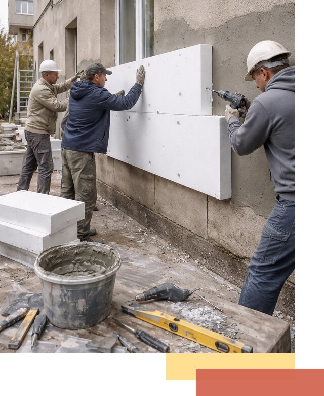 Утепление наружных стен пенопластом в Георгиевске