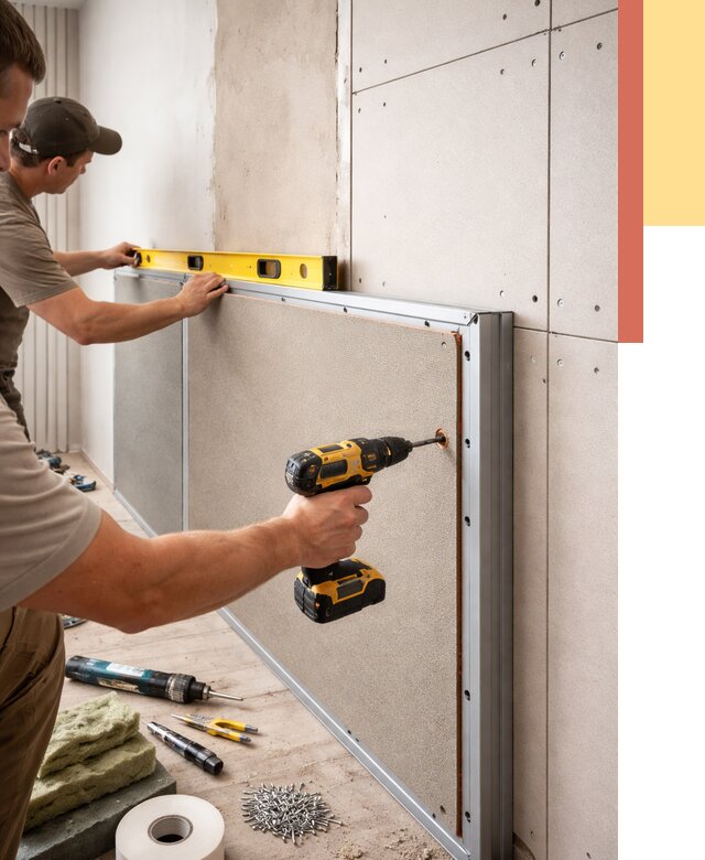 Шумоизоляция стен панелями ЗИПС в Георгиевске от 2268 руб./м² под ключ | ОТДЕЛОЧНИК-Грг