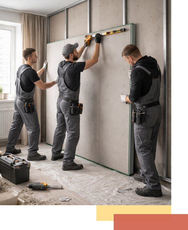 Шумоизоляция стен панелями ЗИПС в Георгиевске для жилых и коммерческих помещений