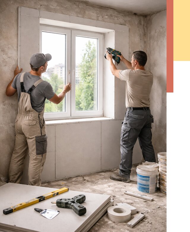 Монтаж откосов из гипсокартона в Георгиевске от 4638 руб. под ключ | ОТДЕЛОЧНИК-Грг