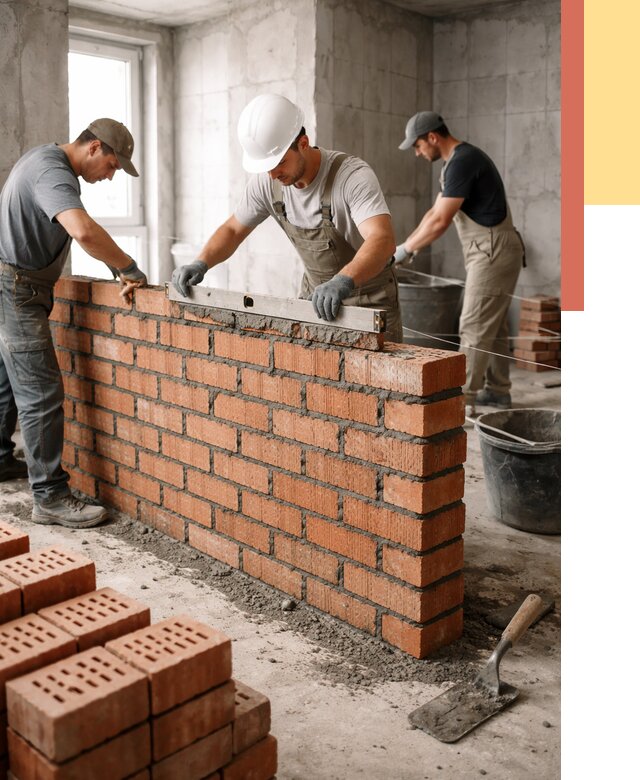 Кладка перегородок из кирпича в Георгиевске от 3607 руб. за м² | ОТДЕЛОЧНИК-Грг