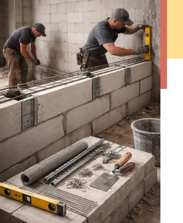 Армирование кладки перегородок в Георгиевске от 773 руб. под ключ | ОТДЕЛОЧНИК-Грг