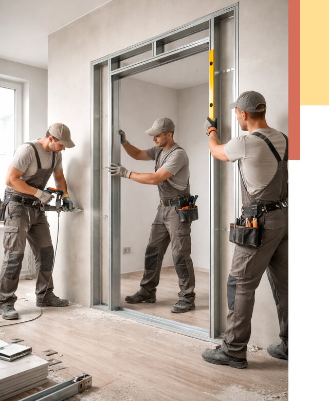 Устройство дверного проема в перегородке в Георгиевске от 4638 руб. под ключ | ОТДЕЛОЧНИК-Грг