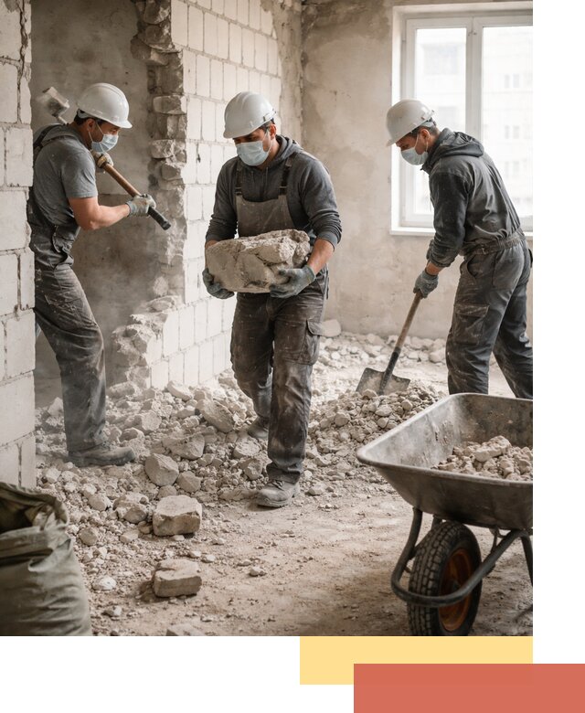 Демонтаж блочных перегородок в Георгиевске быстро и аккуратно