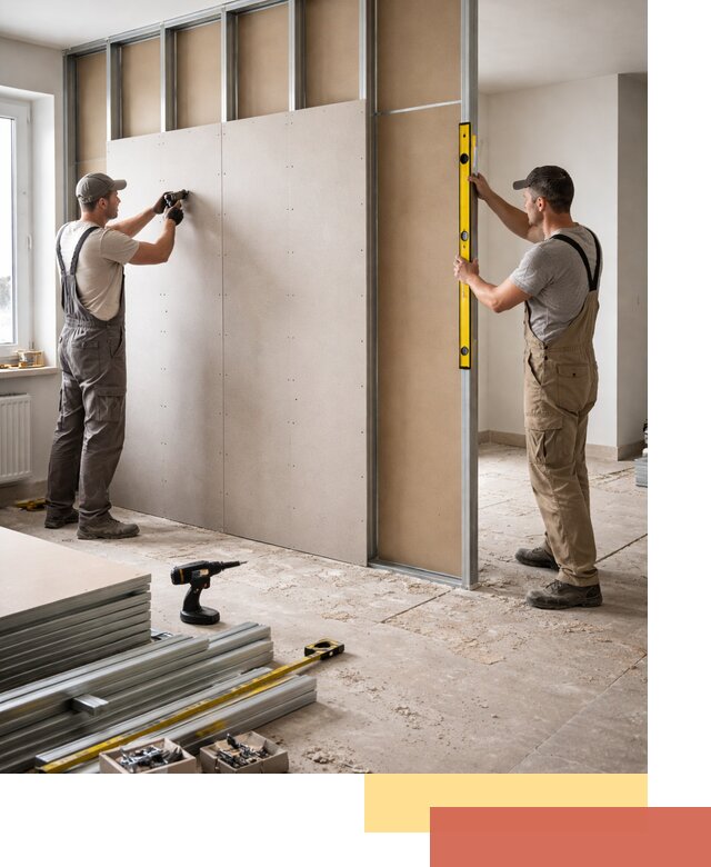 Зонирующая перегородка из гипсокартона под ключ в Георгиевске