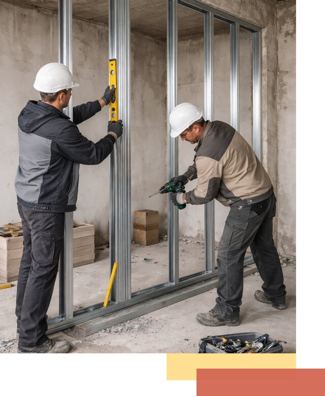 Монтаж каркаса перегородки из профиля в Георгиевске