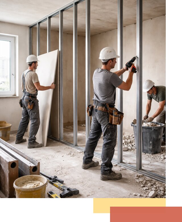 Перенос гипсокартонной перегородки в Георгиевске профессионально и быстро