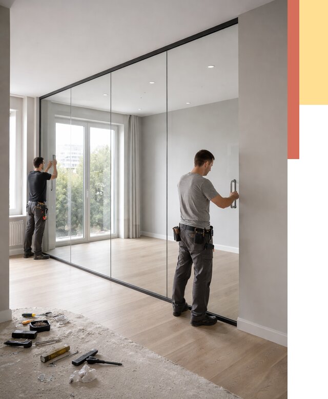 Изготовление стеклянных перегородок в Георгиевске от 12729 руб. под ключ | ОТДЕЛОЧНИК-Грг