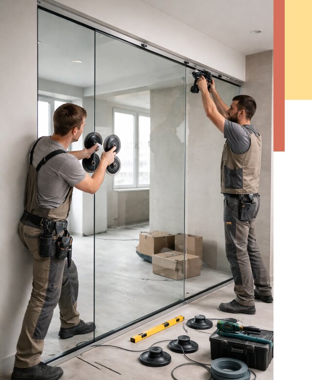 Монтаж стеклянных перегородок в Георгиевске от 6700 руб. | ОТДЕЛОЧНИК-Грг