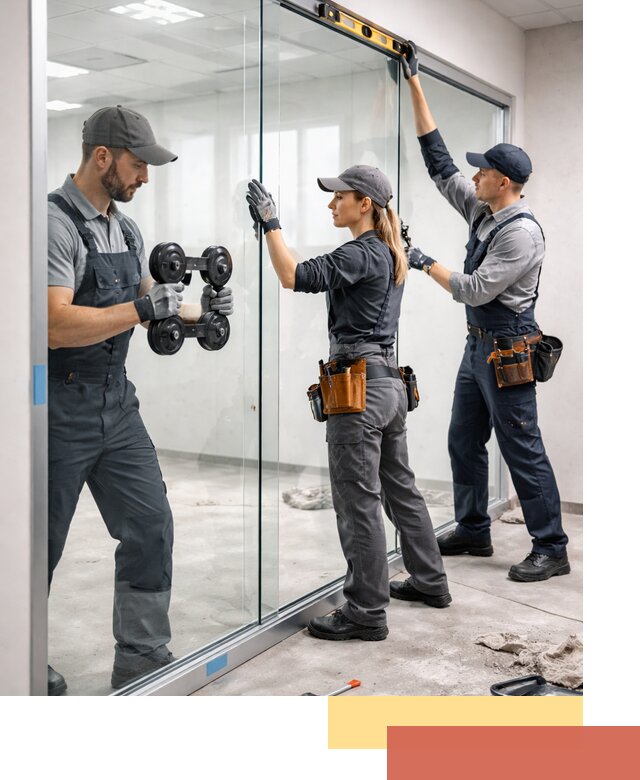 Профессиональный монтаж стеклянных перегородок в Георгиевске