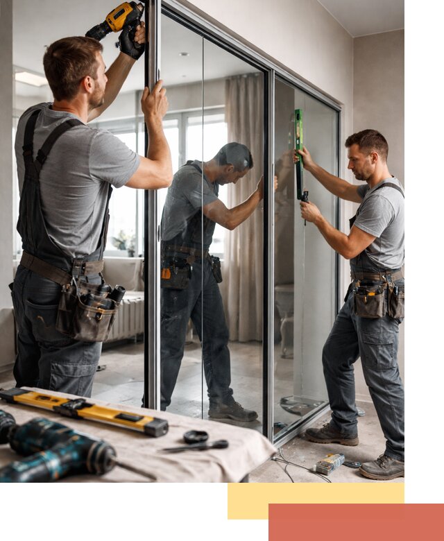 Каркасные стеклянные перегородки под ключ в Георгиевске