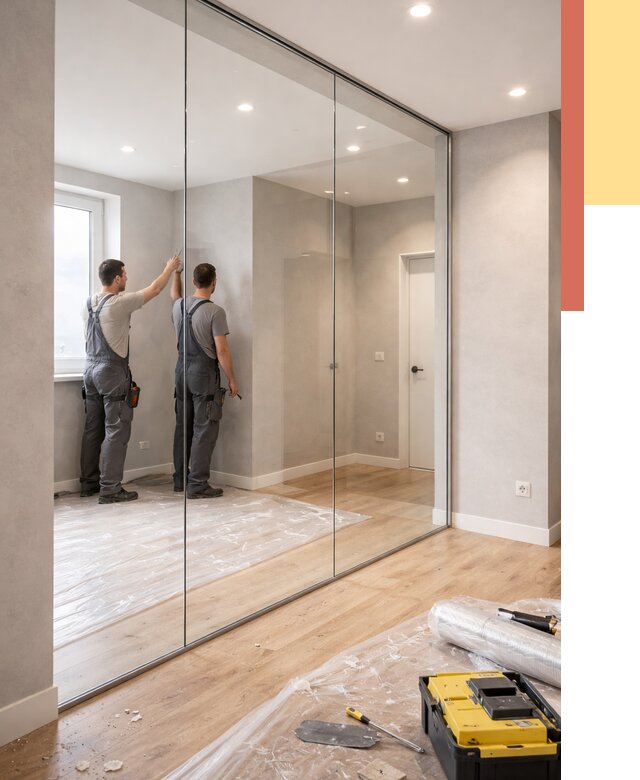 Безрамные стеклянные перегородки в Георгиевске — монтаж от 9792 руб. | ОТДЕЛОЧНИК-Грг