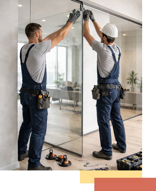 Безрамные стеклянные перегородки под ключ в Георгиевске