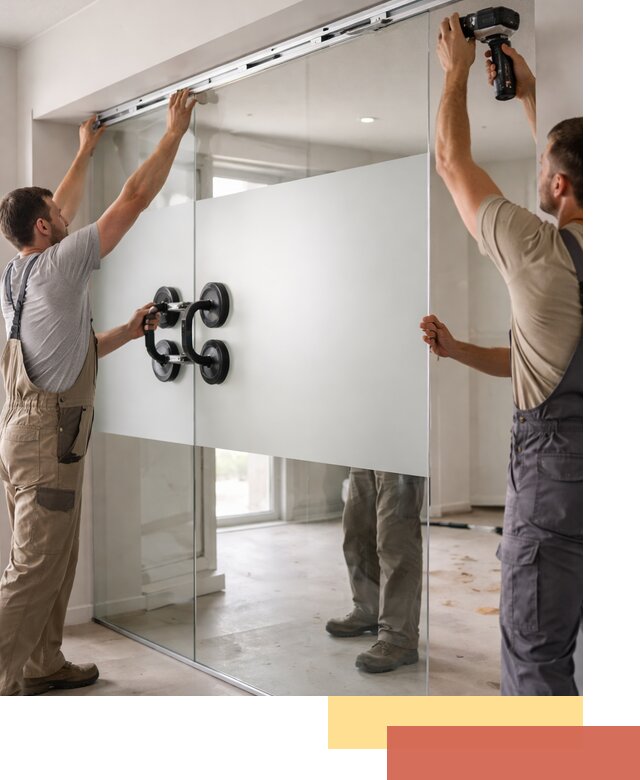 Матовые стеклянные перегородки под ключ в Георгиевске