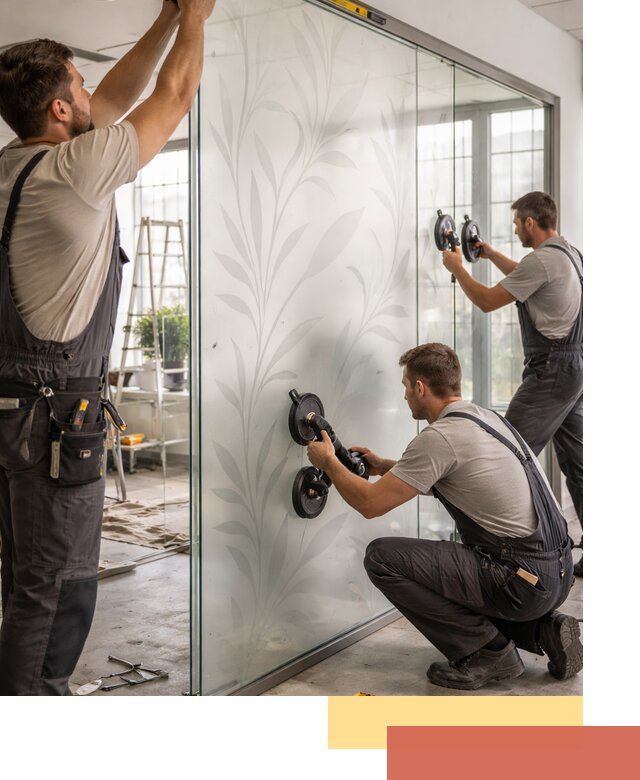 Стеклянные перегородки с рисунком на заказ в Георгиевске