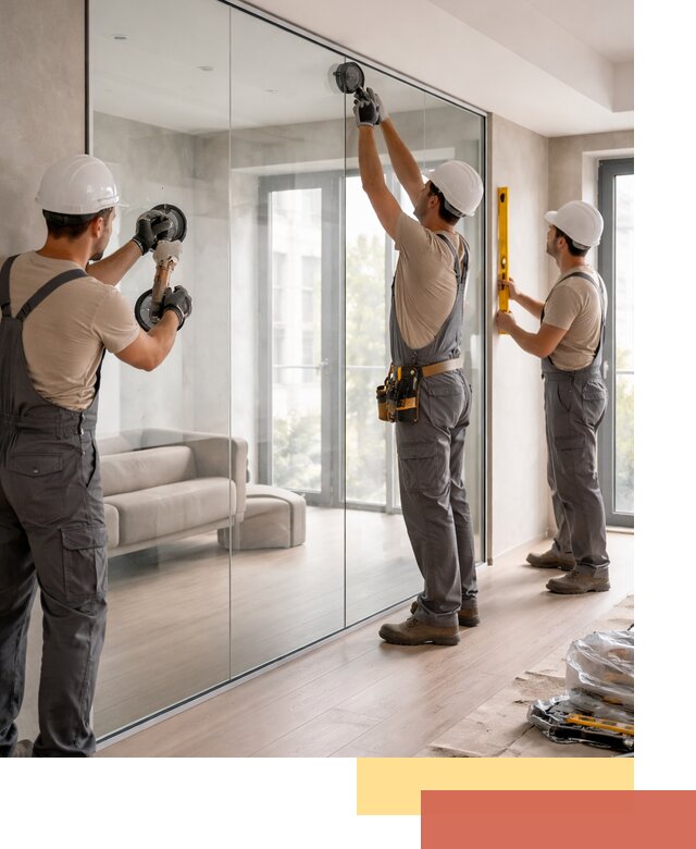 Перегородки из закаленного стекла в Георгиевске для офисов и квартир