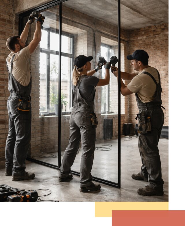 Стеклянные перегородки лофт — изготовление и монтаж в Георгиевске